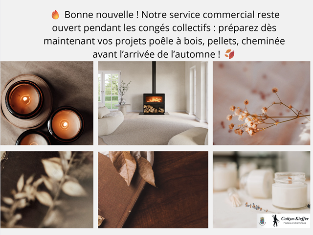 Service commercial ouvert durant les congés collectifs.